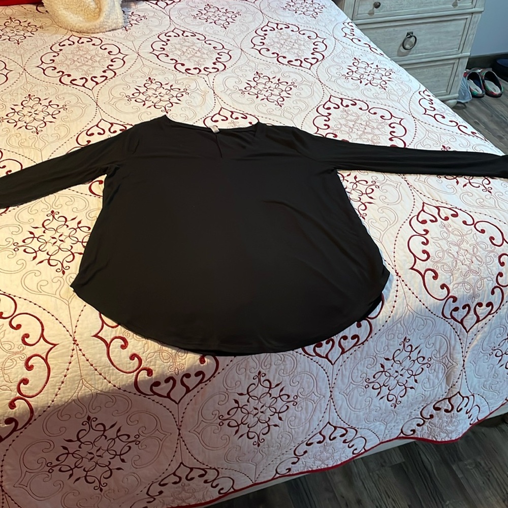 Long sleeve black tunic plus size 3x